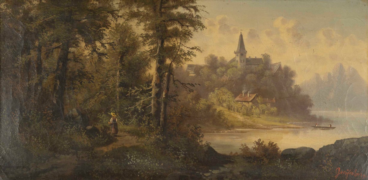 Un paysage de forêt, Josefine Griefenburg, XIXe siècle — 2