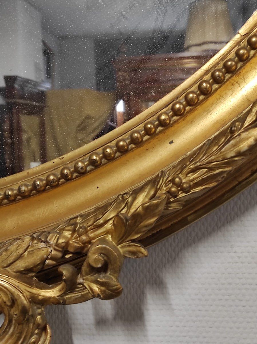 Miroir en bois sculpté et doré fin du XIXe siècle — 6