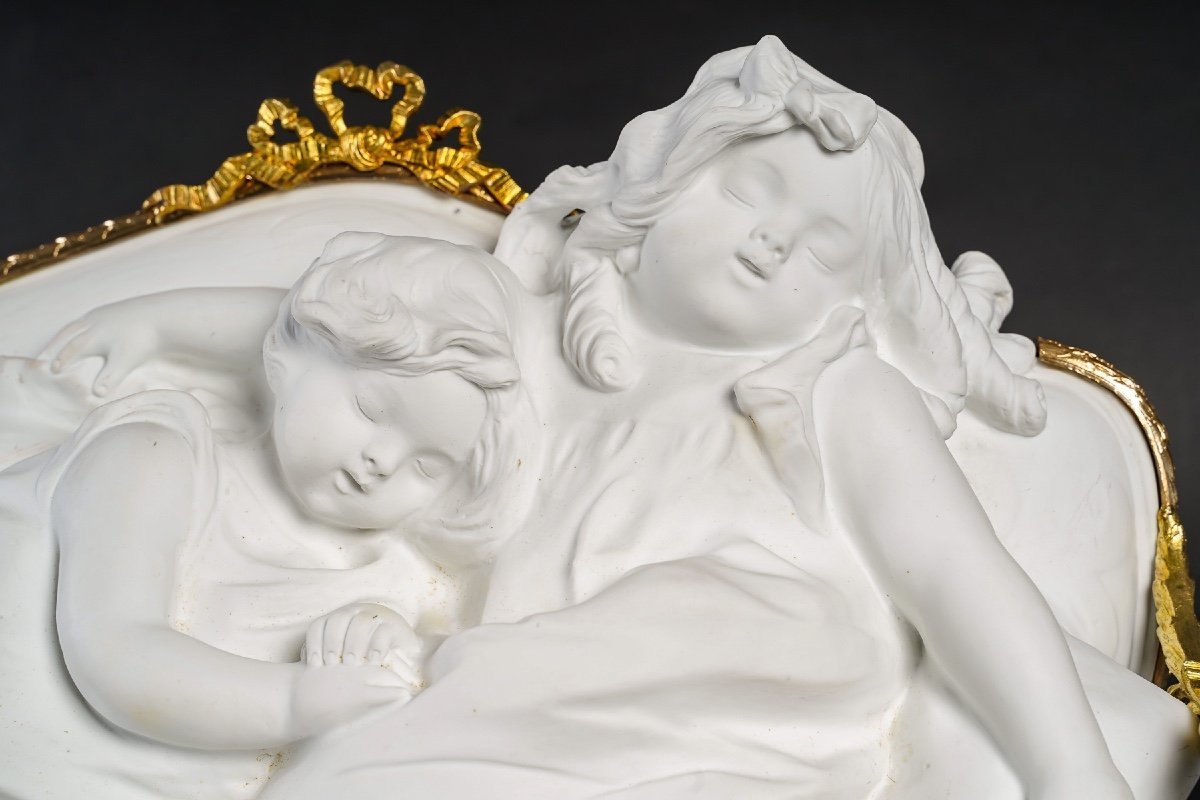 Sculpture en biscuit et bronze doré art nouveau — 10