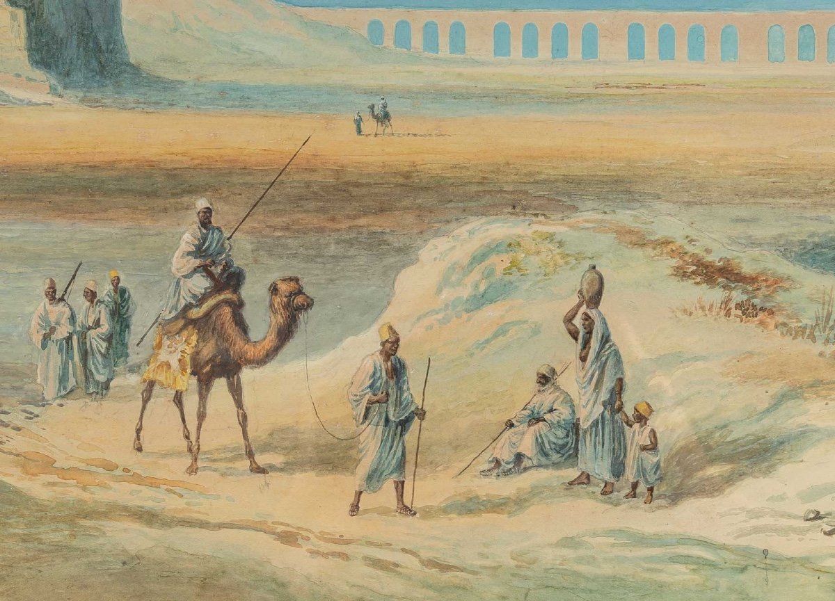 Tableau Orientaliste Aquarelle fin du XIXe siècle — 4