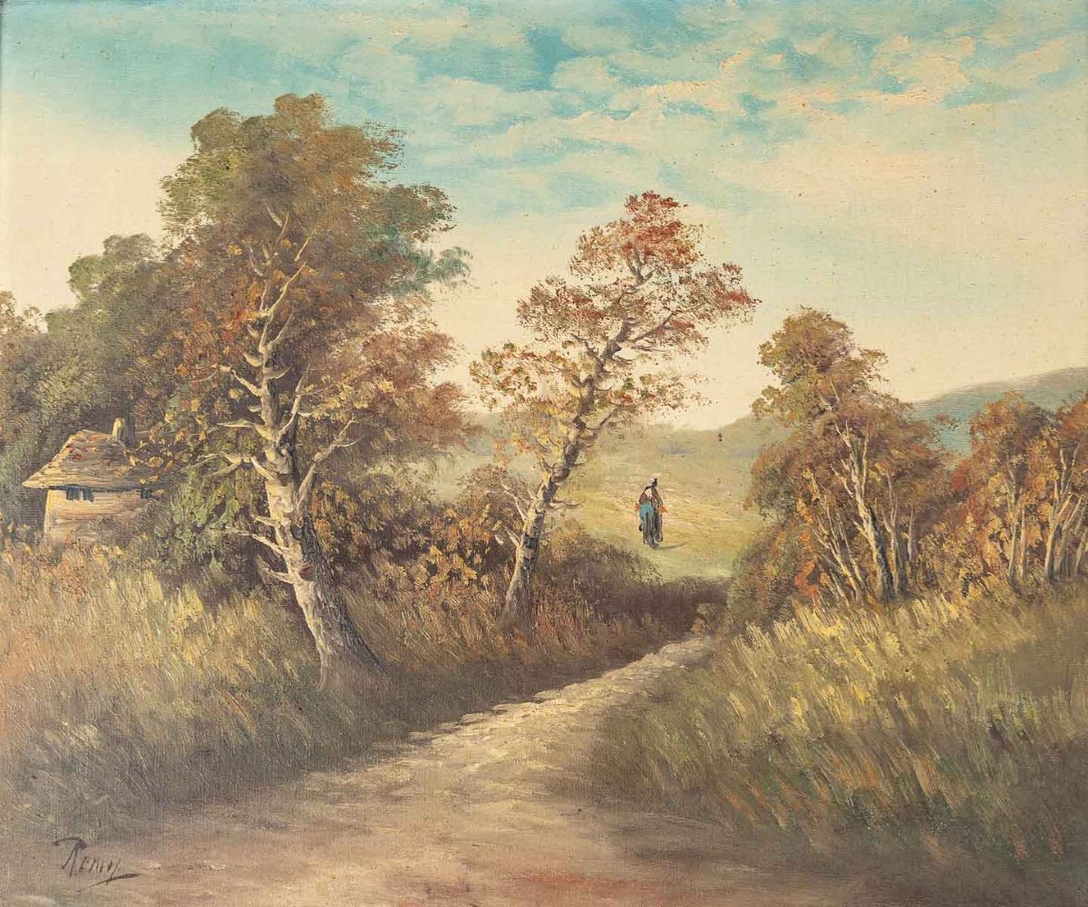 Paire de tableaux huile sur toile paysage sous-bois fin du XIXe siècle — 4