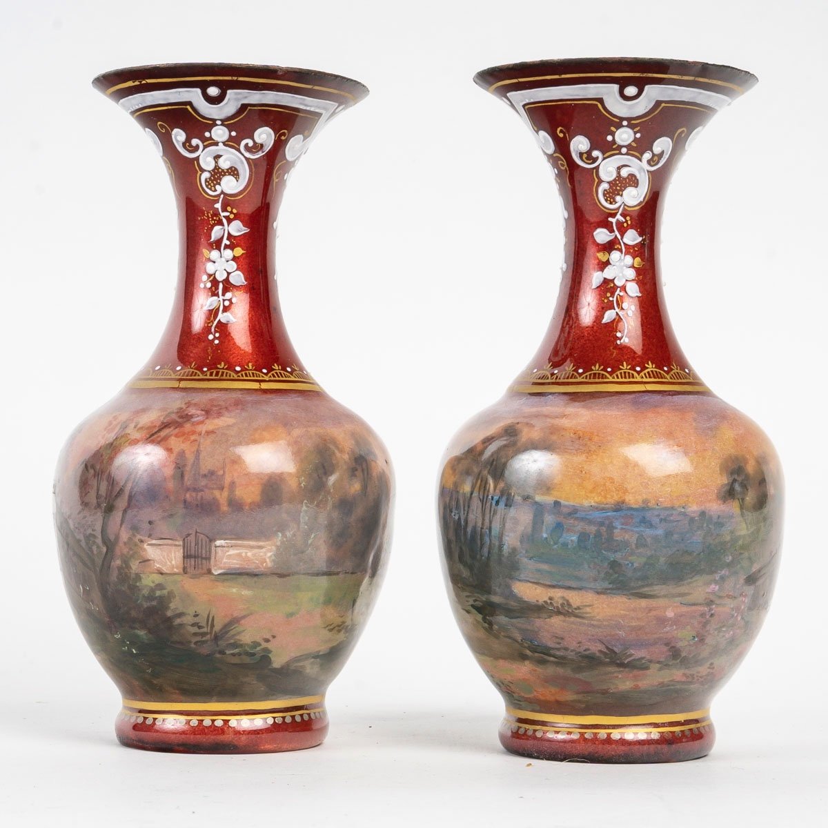 Une paire de vases en émail, fin XIXè siècle — 5
