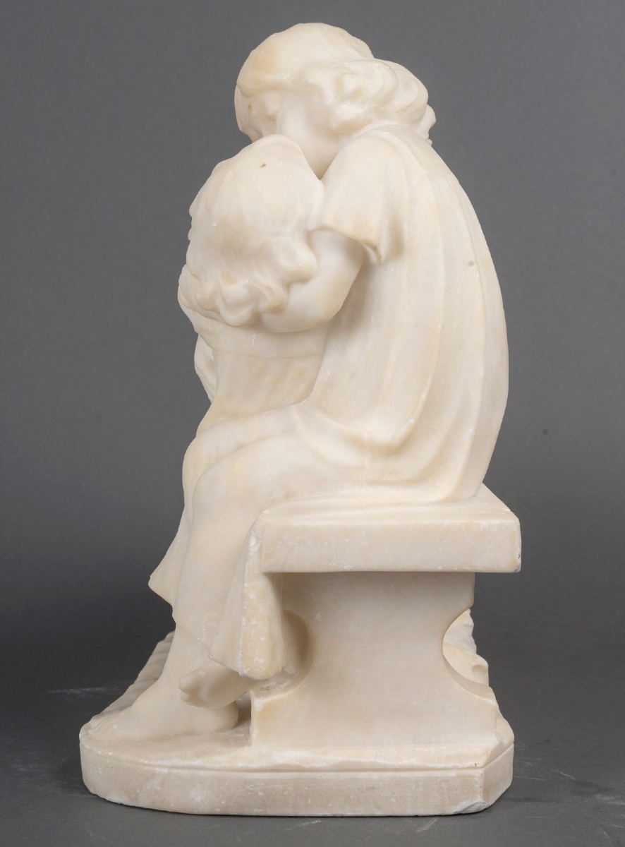 Sculpture en albâtre signée PUGIS – art nouveau, circa 1890–1910 — 10