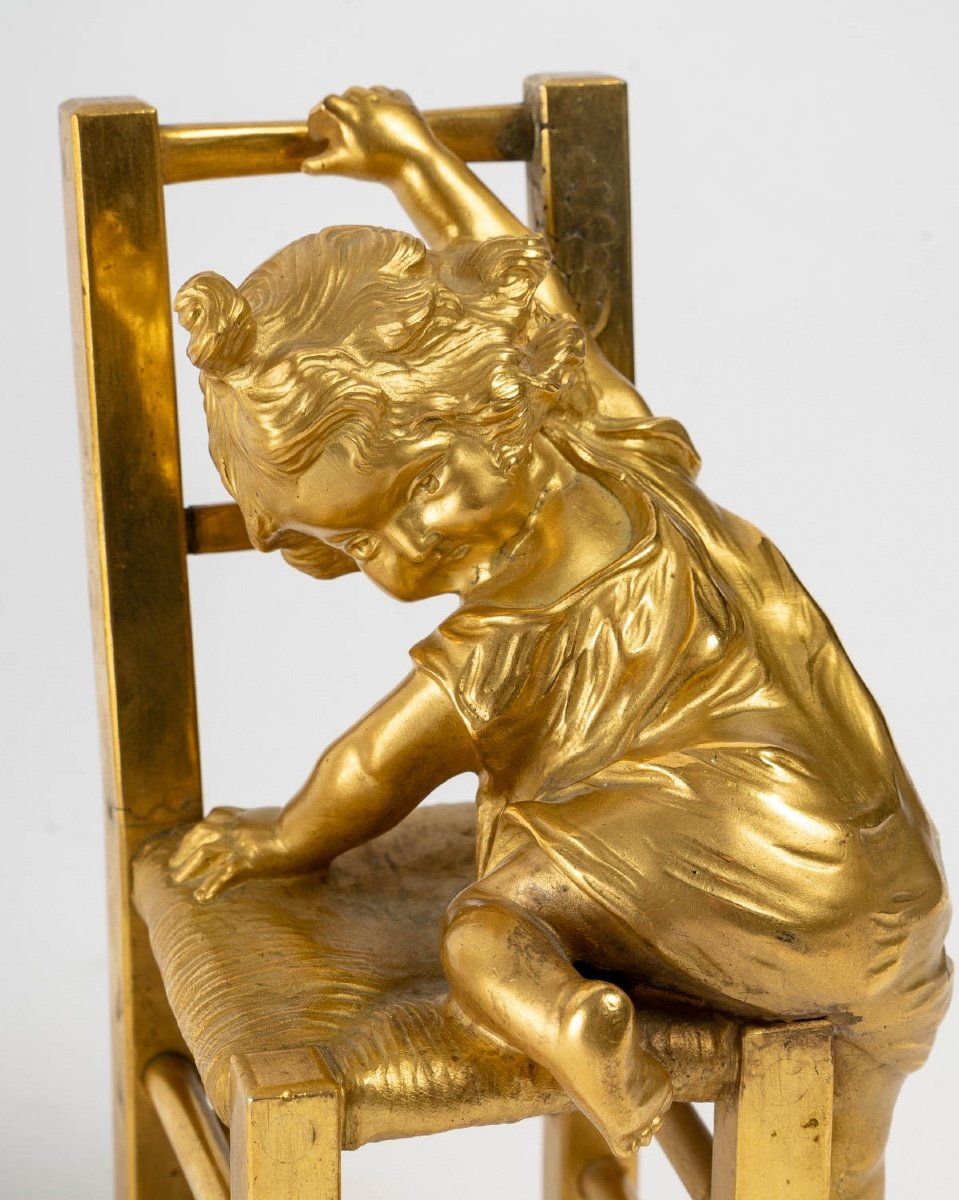 Paire de sculptures en bronze doré XIXe siècle — 11