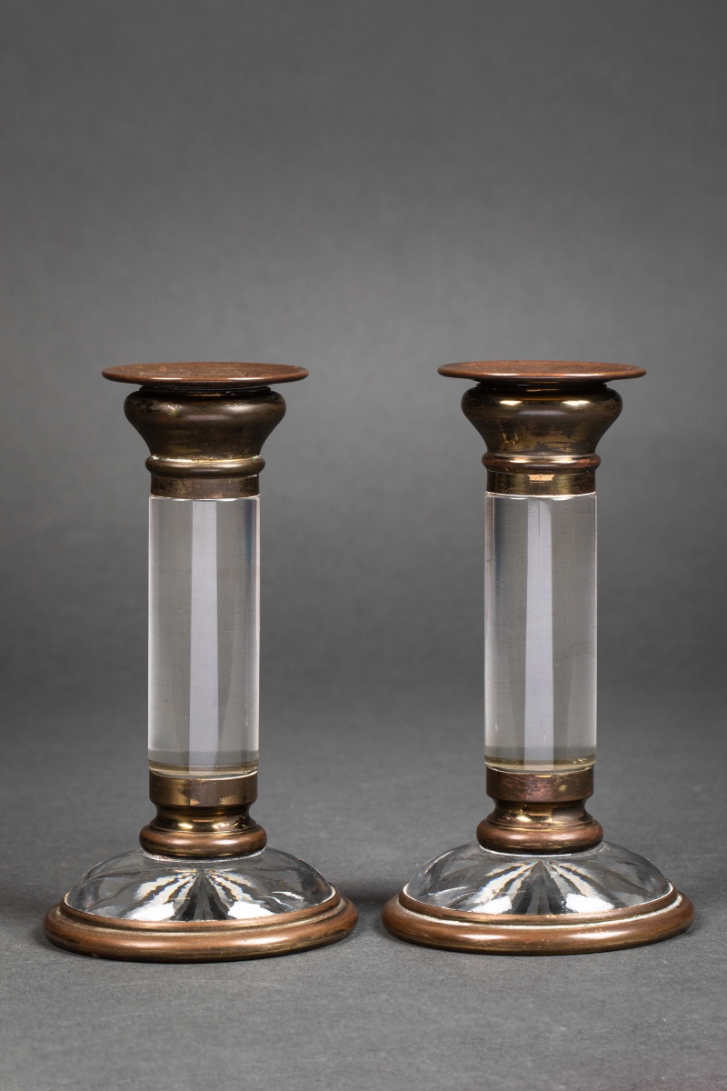 Une garniture de cheminée en cristal et bronze doré, fin du XIXe siècle — 13