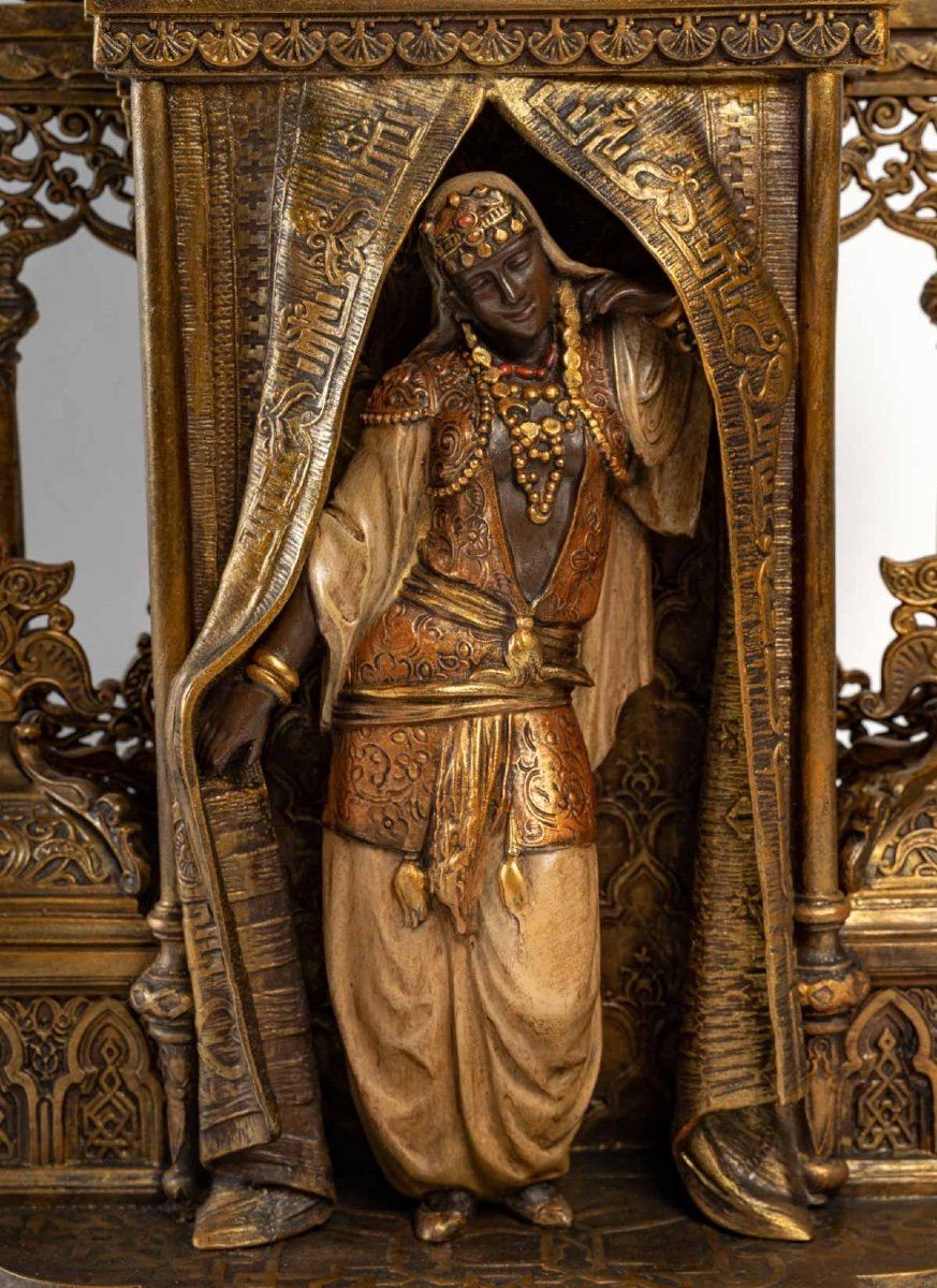 Garniture de Cheminée Orientaliste aux Autruches fin du XIXe siècle — 12