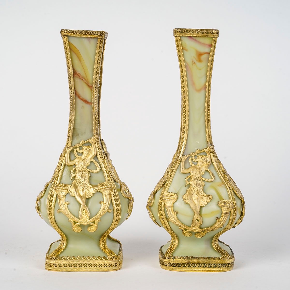 Une paire de petits vases en Pâte de verre fin XIXè siècle — 4
