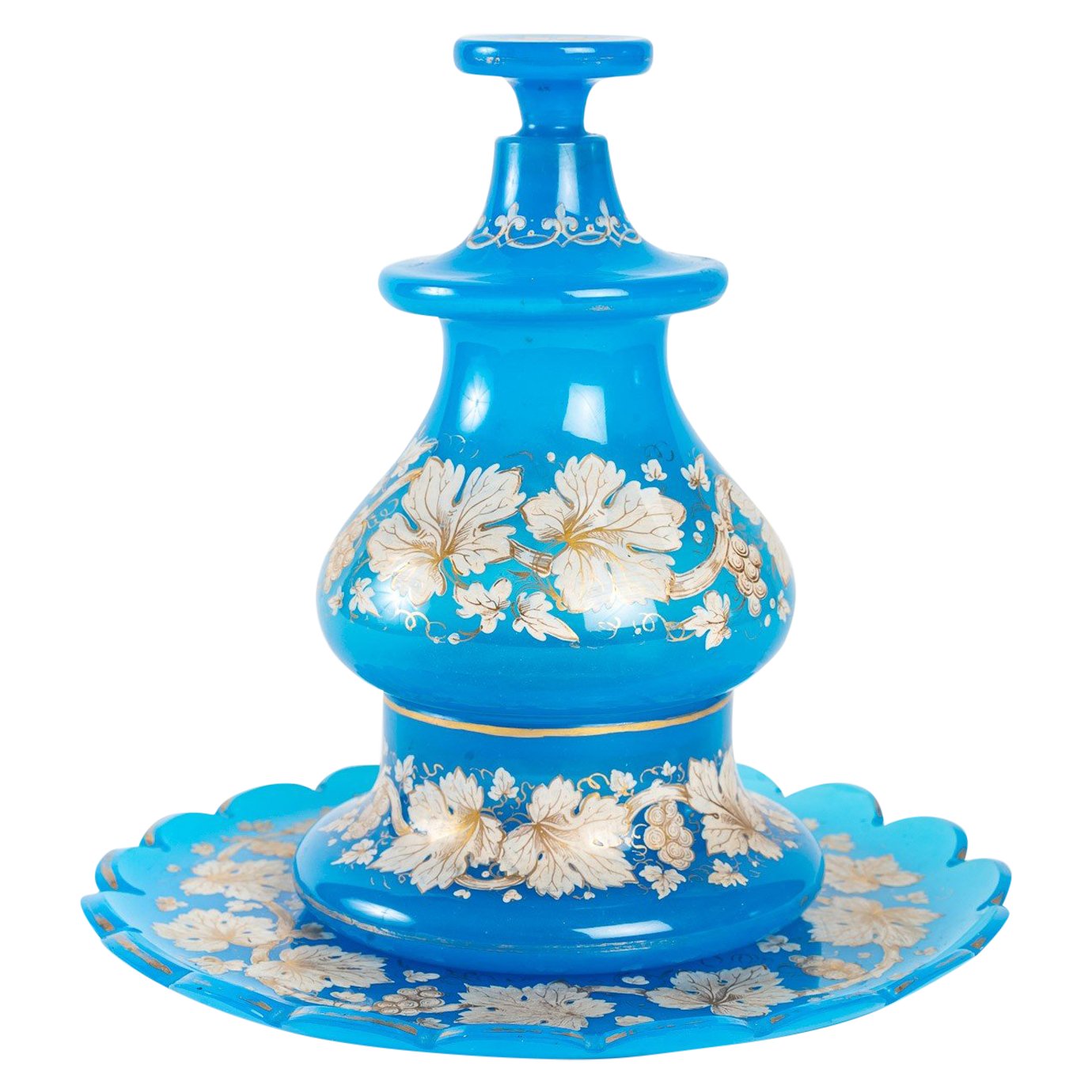 Service à eau en opaline bleu fin du XIXe siècle — 2