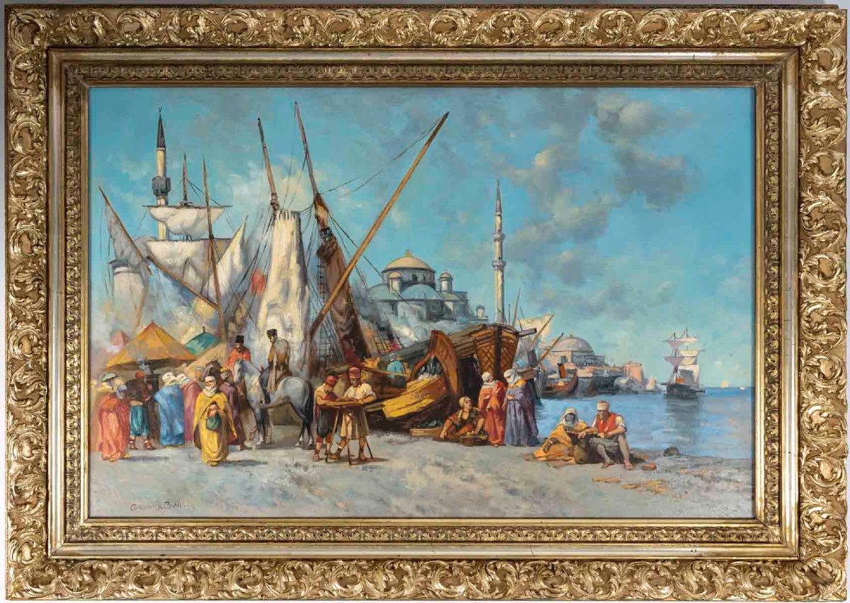 Une paire de tableaux, huile sur toile Vue de Istanbul, XXe siècle — 4
