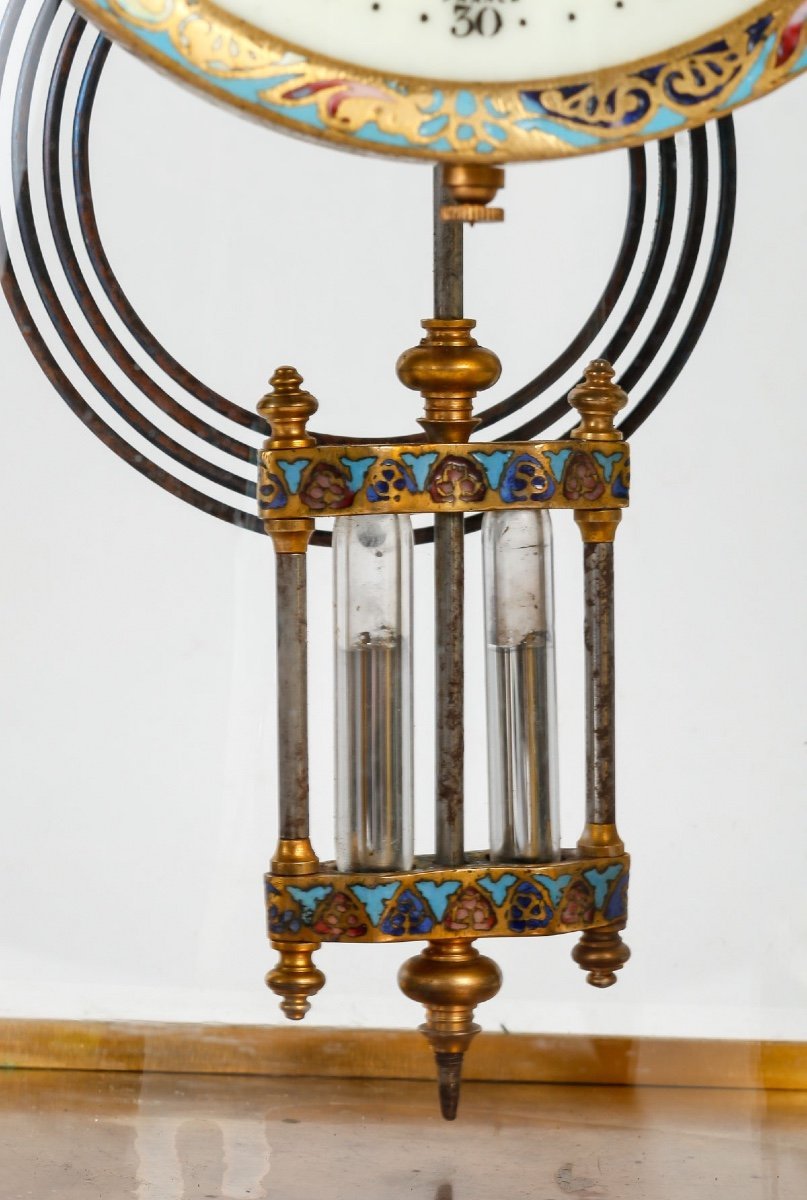 Garniture en bronze cloisonné et doré, Onyx vert fin du XIXe siècle — 9