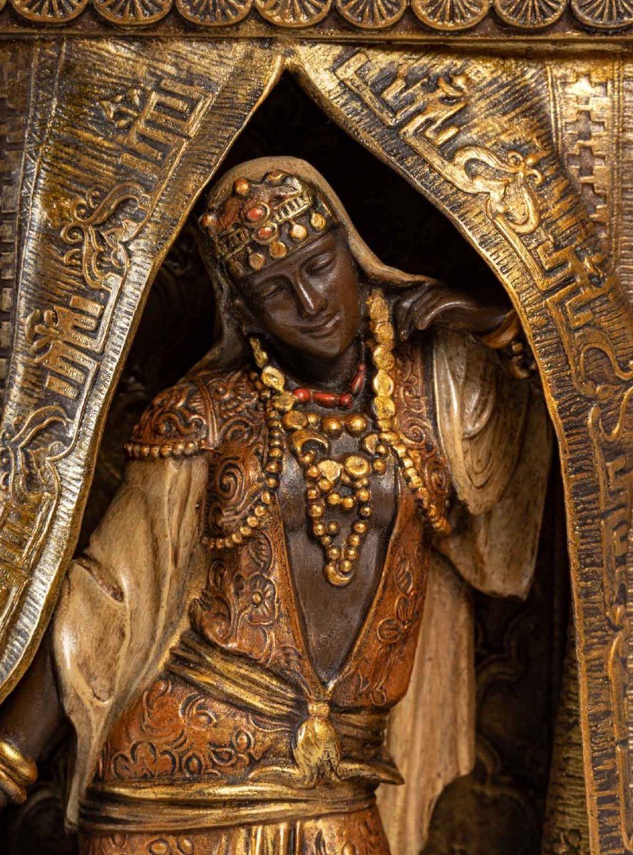 Garniture de Cheminée Orientaliste aux Autruches fin du XIXe siècle — 13