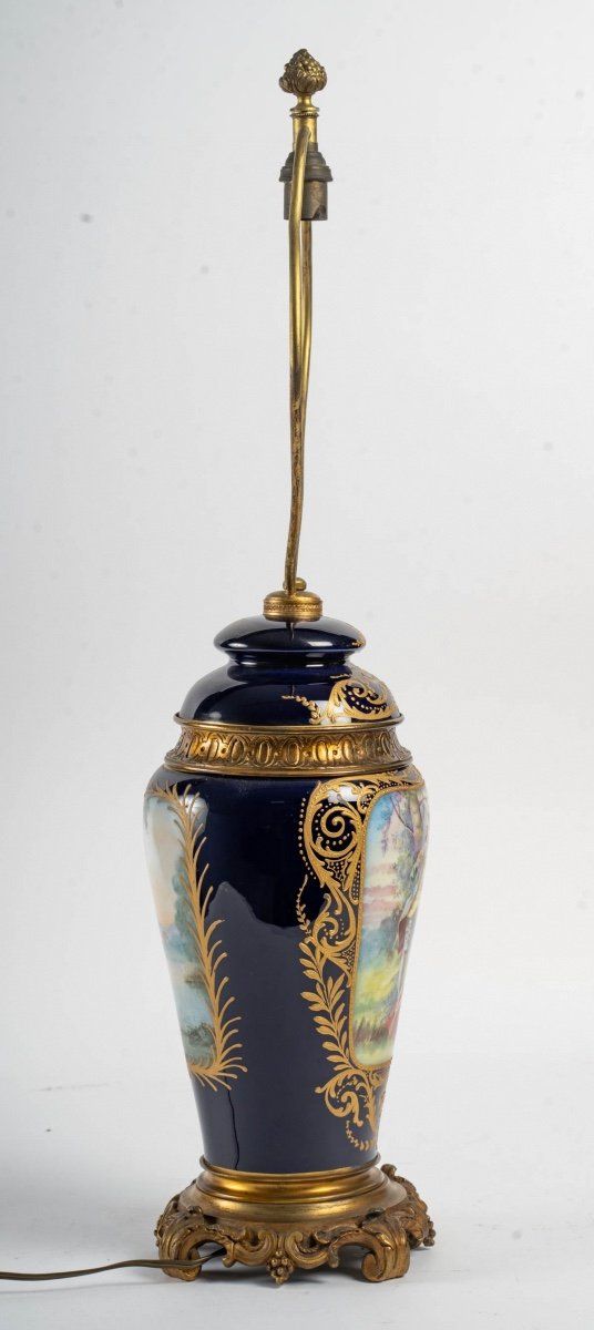 Pied de lampe en porcelaine XIXe — 3
