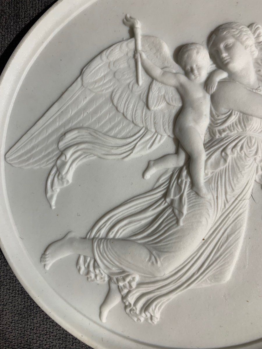 Paire de Plaques biscuit porcelaine de style art nouveau — 7