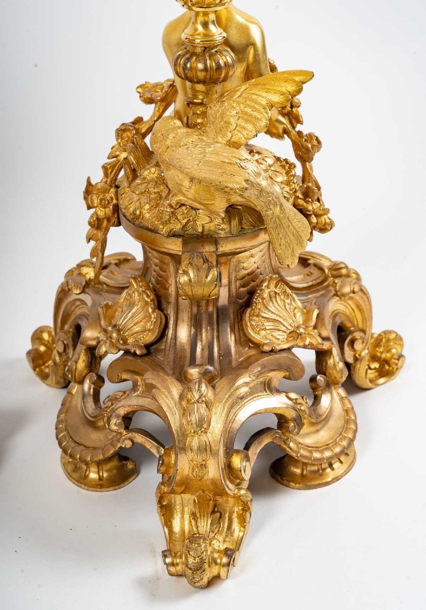 Henri Picard Importante Garniture de Cheminée en bronze doré fin du XIXe siècle — 10