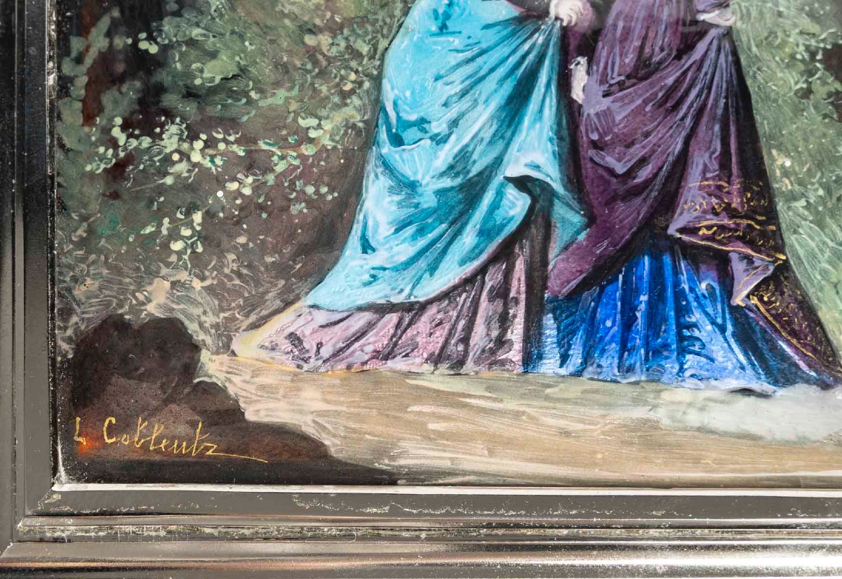 Un coffret à bijoux en émail et bronze argenté, fin du XIXe siècle — 8