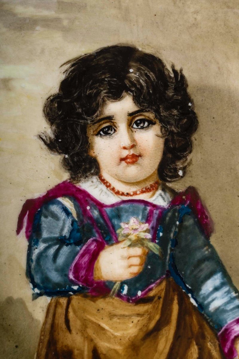 Une paire de tableaux Plaques en porcelaine, Hélène Cahen XIXe siècle — 6