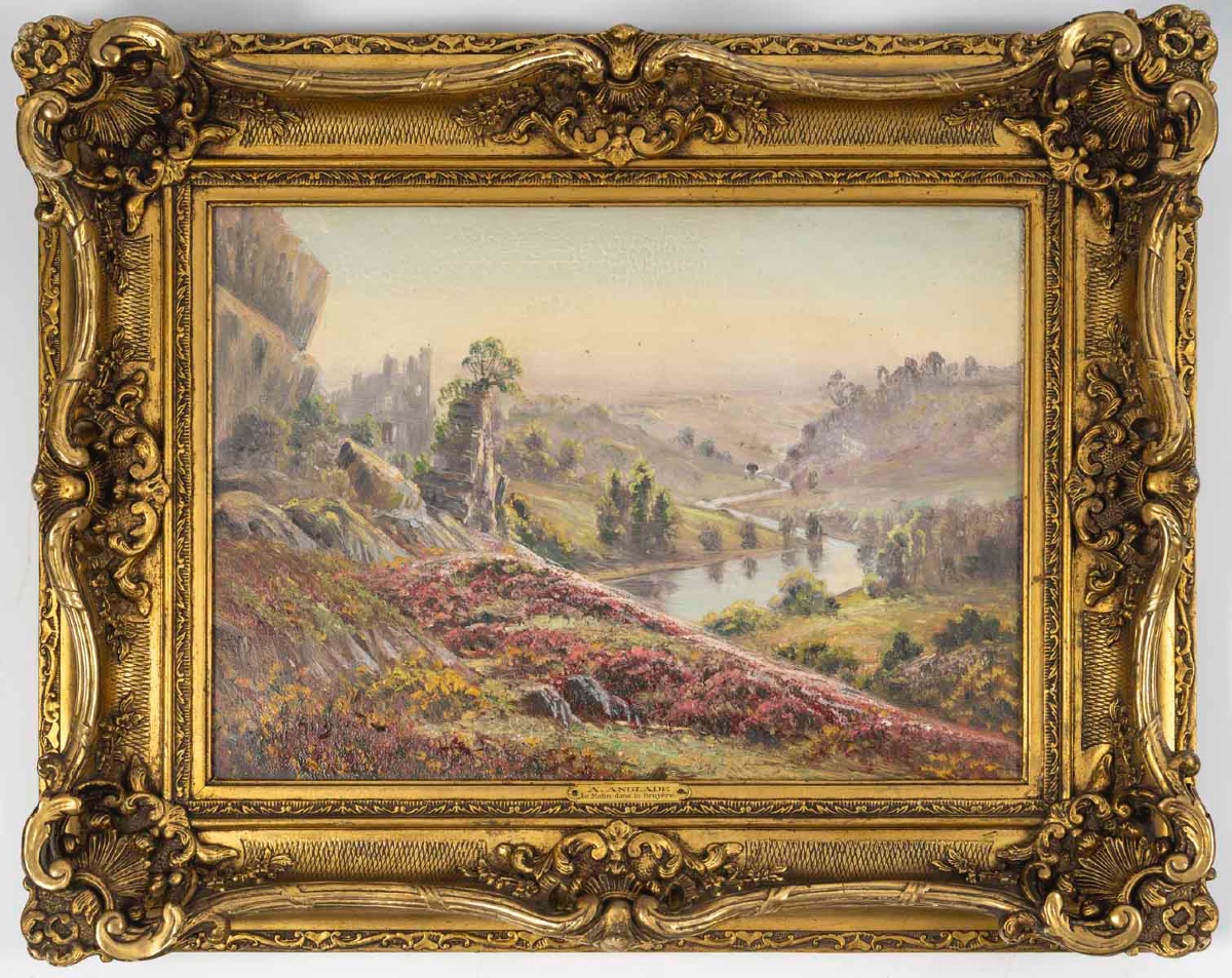 Tableau paysage Gaston Anglade, fin du XIXe siècle — 2
