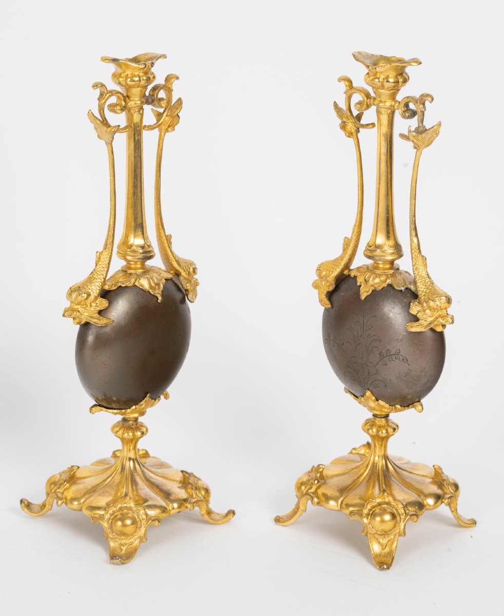 Paire de vases en bronze à double patine, modèle de Barbedienne, fin du XIXe siècle — 3