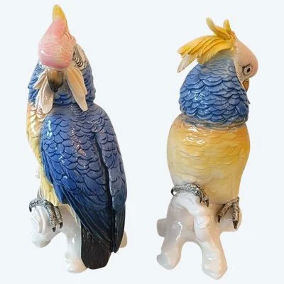 Une paire de sculptures en porcelaine, Saxe - Karl Ens Volkstedt