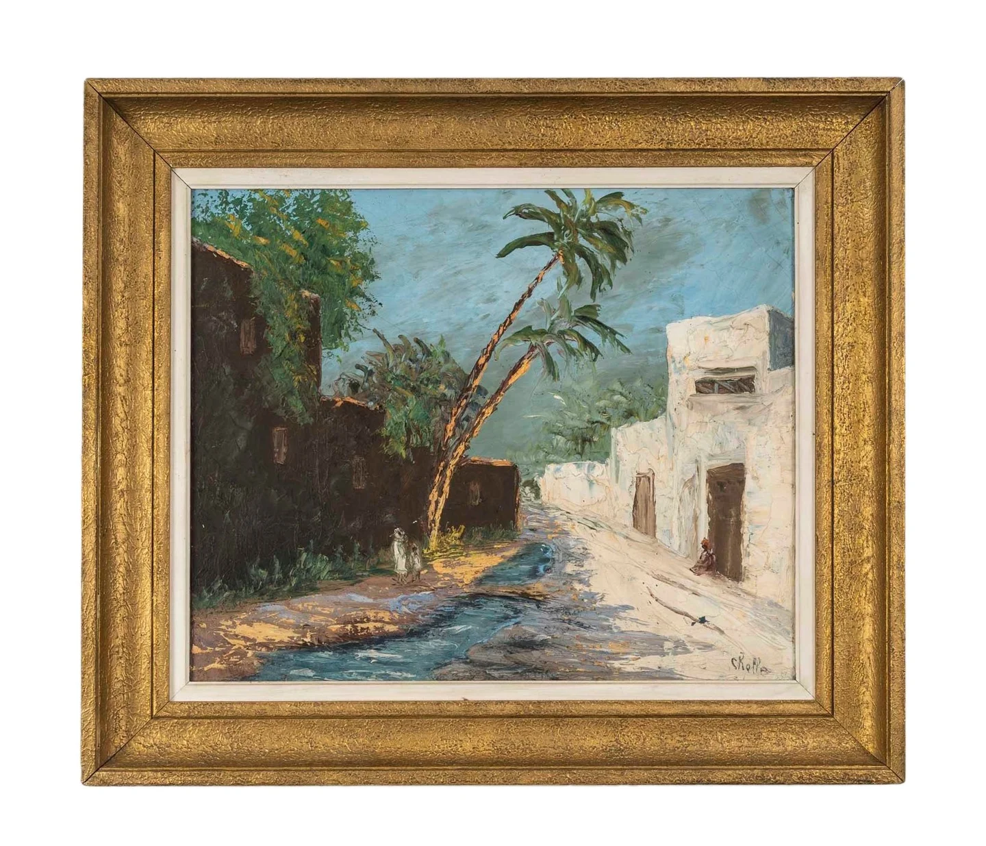 Un tableau orientaliste encadré, début du XXe siècle