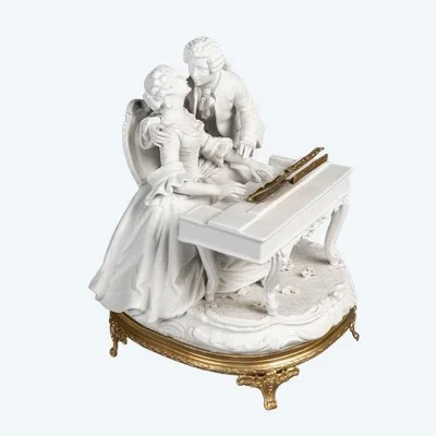 Une sculpture romantique en biscuit, fin XIXè siècle