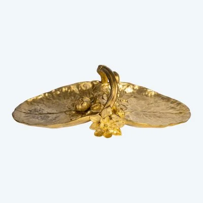 Coupe en bronze doré signée C.R. Vibert – époque art nouveau (vers 1900)