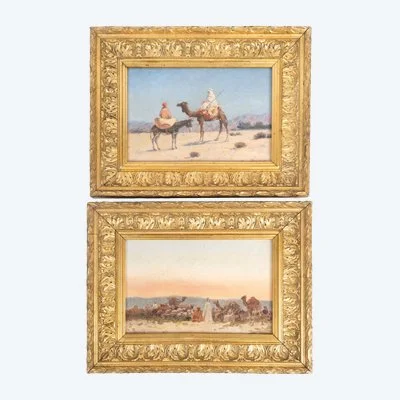 Une paire de tableaux orientalistes huile sur toile, BOIVIN