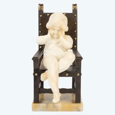 Sculpture en marbre et bronze, époque et style art nouveau