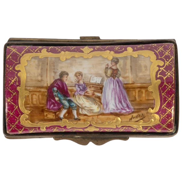 Miniature coffret à bijoux en porcelaine rouge, début du XIXe siècle — 2