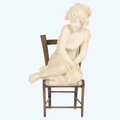 Sculpture art nouveau en albâtre et bronze signée Gio Ponti – travail italien