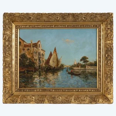 Vue de Venise – signée Cousin (peintre français), XIXe siècle