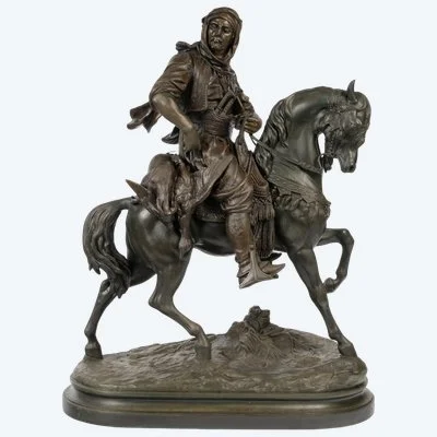 Émile Guillemin et Alfred Barye – Cavalier arabe. fin du XIXe-début du XXe siècle.