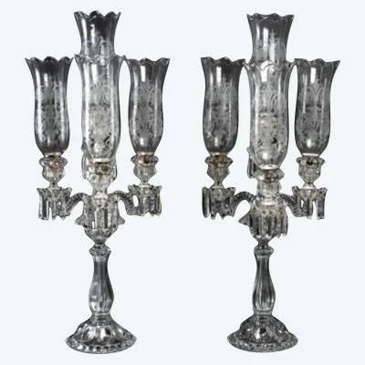 Une paire de girandoles en cristal de Baccarat, fin du XIXe siècle