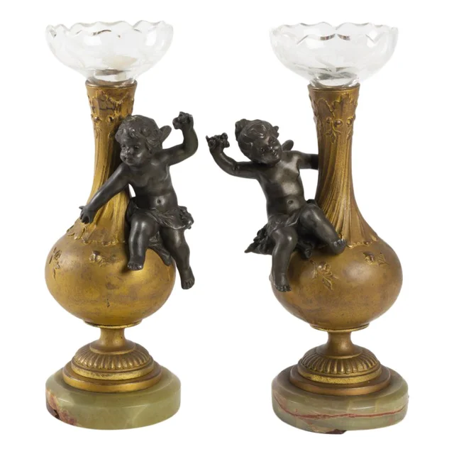 Paire de petits vases Soliflore Napoléon III