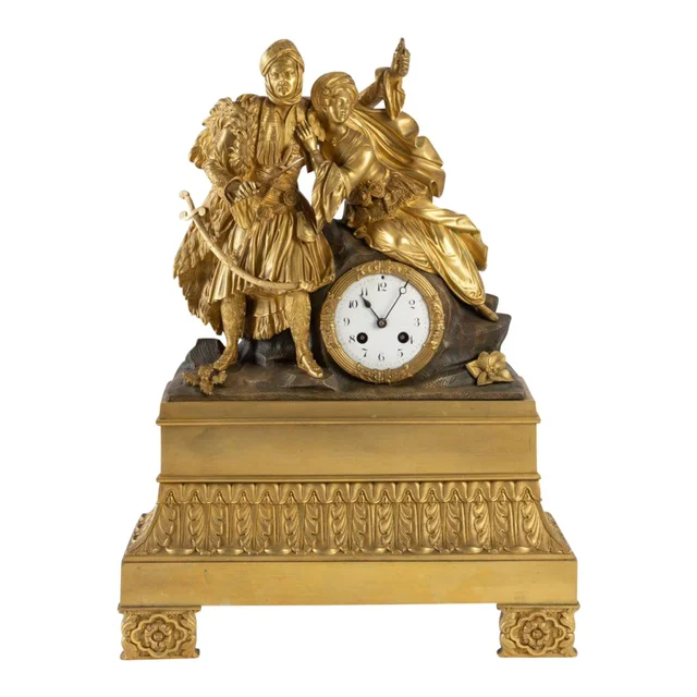 Pendule Orientaliste d'époque Restauration à Figures de Turcs.