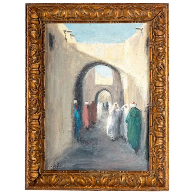 Tableau huile sur toile Marrakech début du XXe siècle