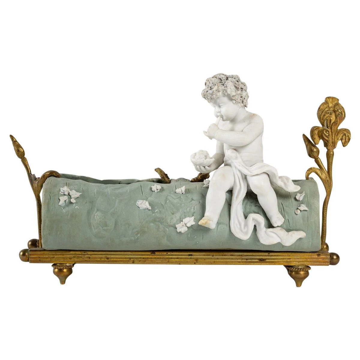 Petite Jardinière miniature en Wedgwood et biscuit fin du XIXe siècle