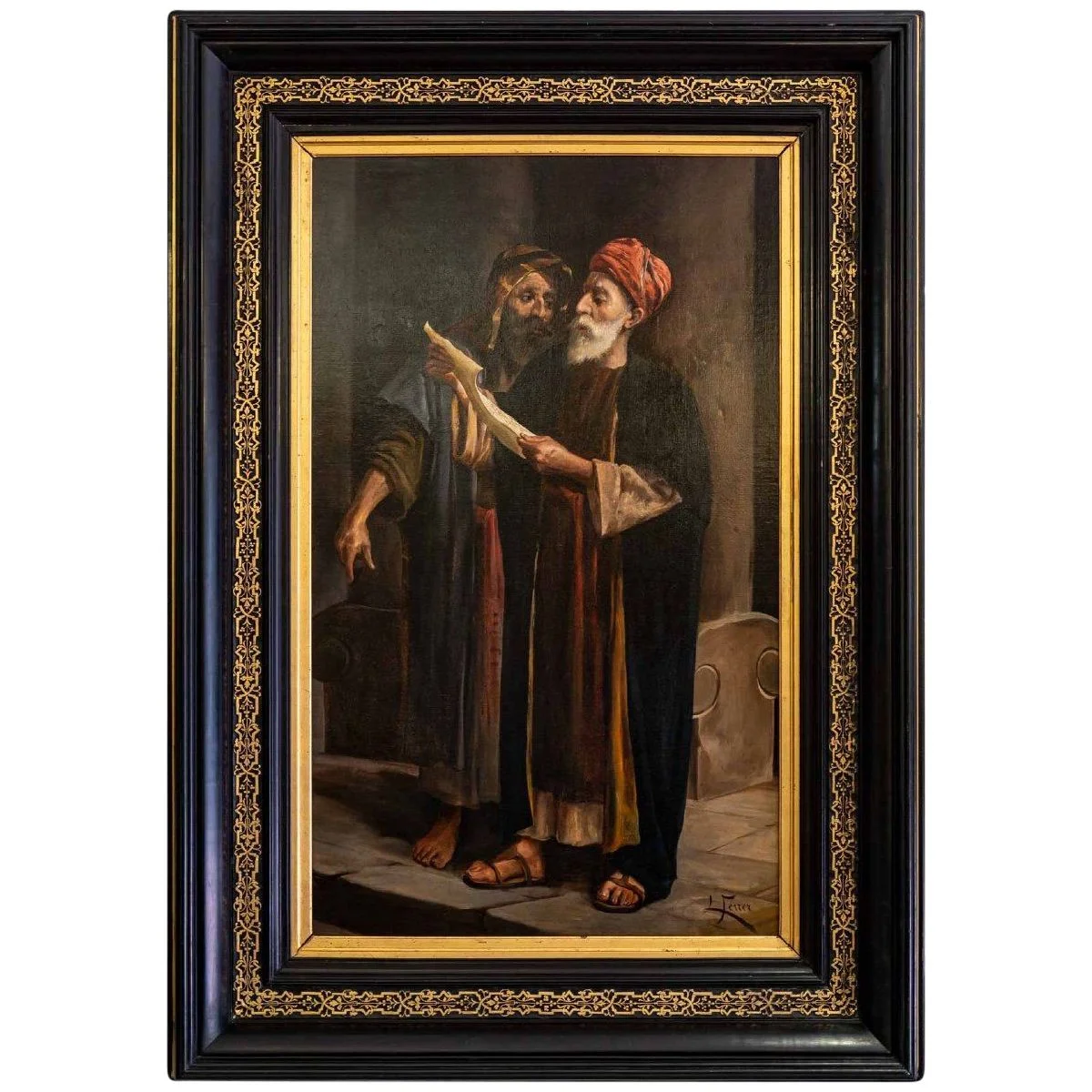 Huile sur toile Orientaliste LORENZO FERRER XIXe siècle