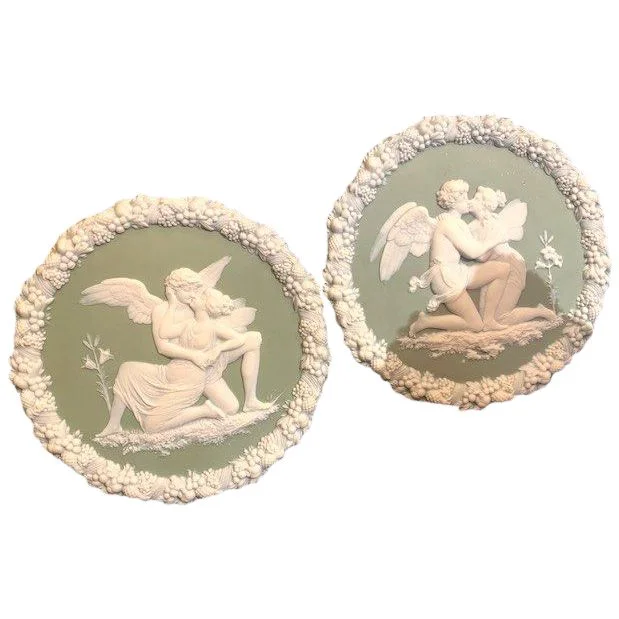 Paire de Plaques Wedgwood époque Napoléon III