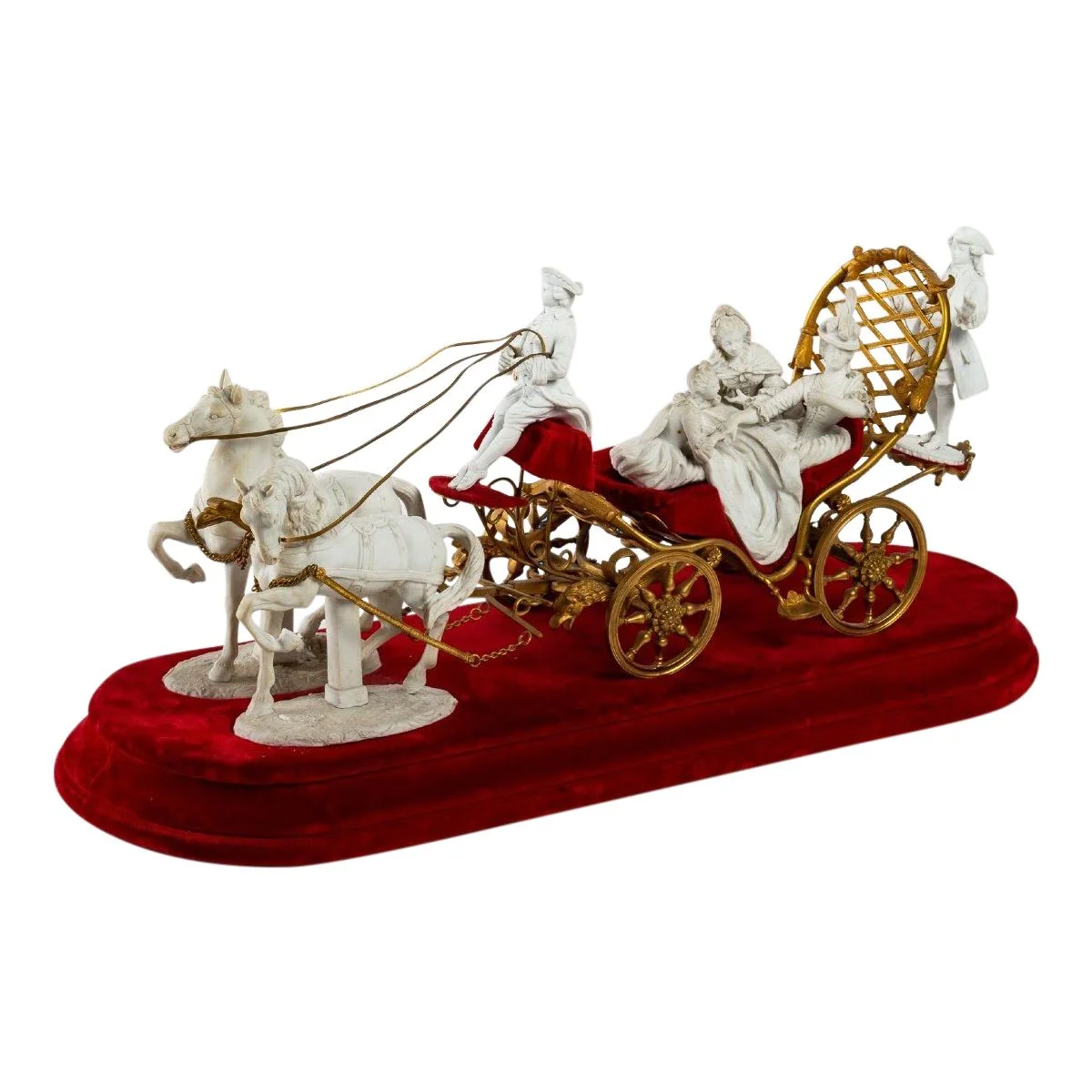Groupe en biscuit et bronze doré fin du XIXe siècle
