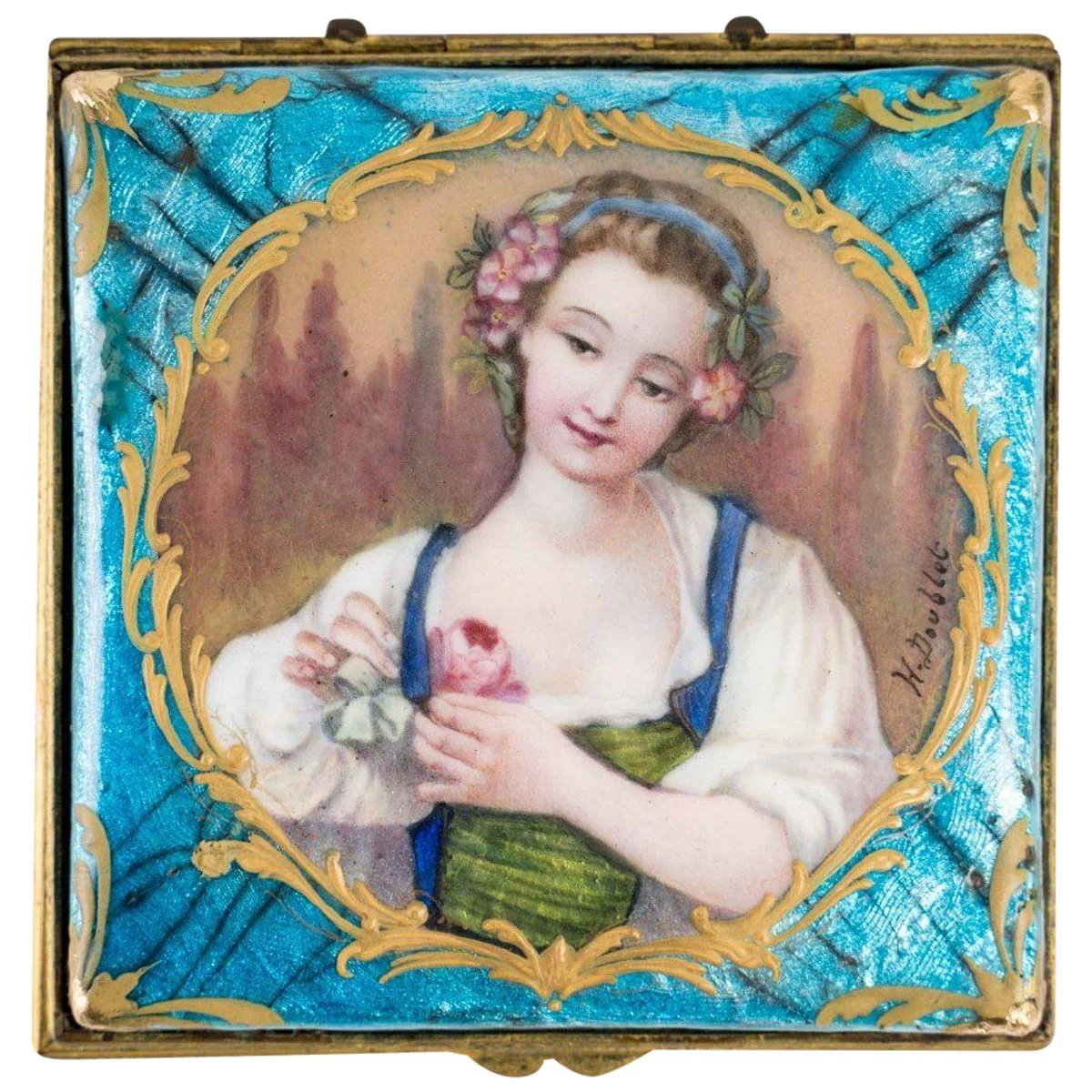 Boîte A bijoux en émail de Limoges