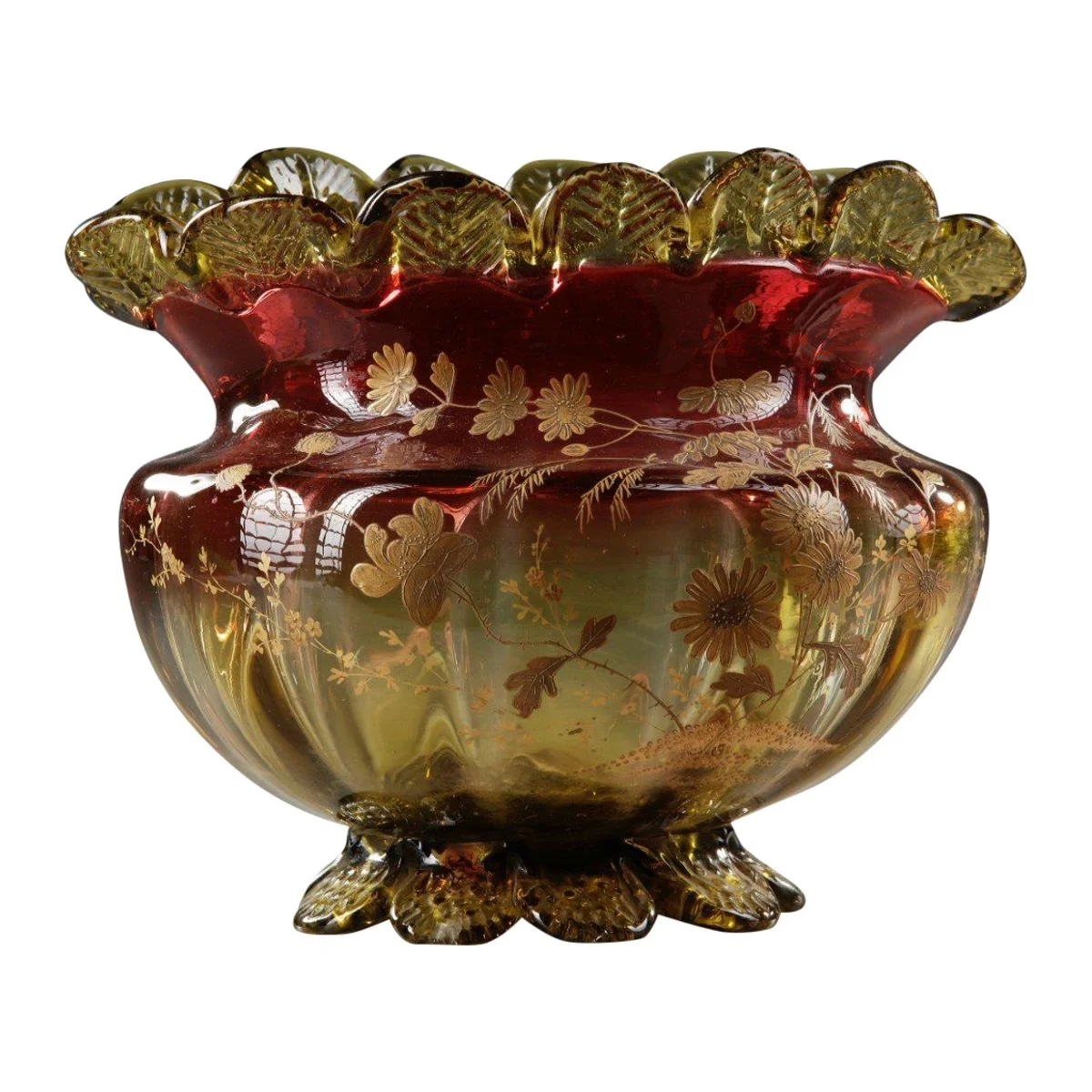 Coupe en verre moulé fin du XIXe siècle