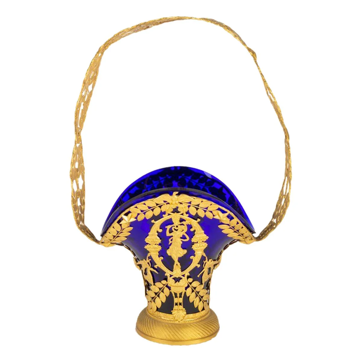 Panier cristal et bronze doré