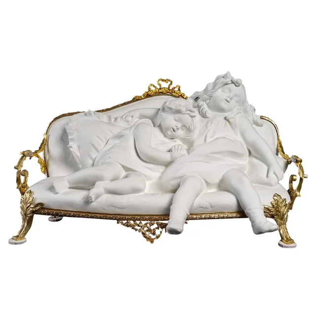 Sculpture en biscuit et bronze doré art nouveau