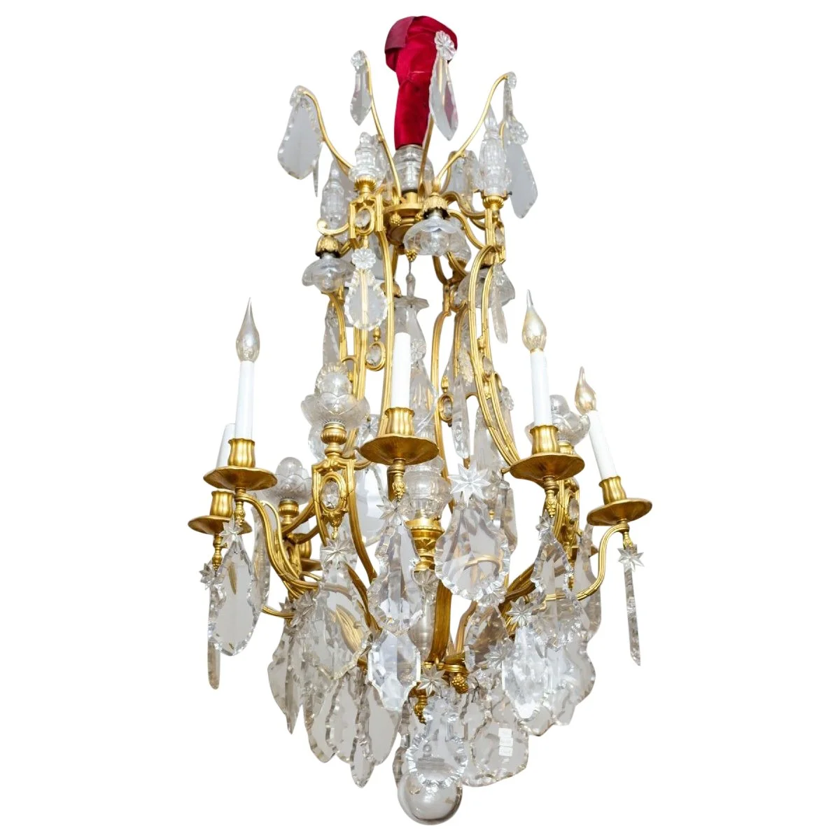 Un lustre cage en bronze doré et cristal de Baccarat fin du XIXe siècle