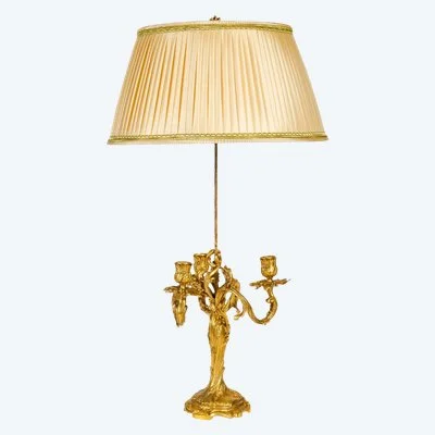 Lampe en bronze doré signé Rambaud