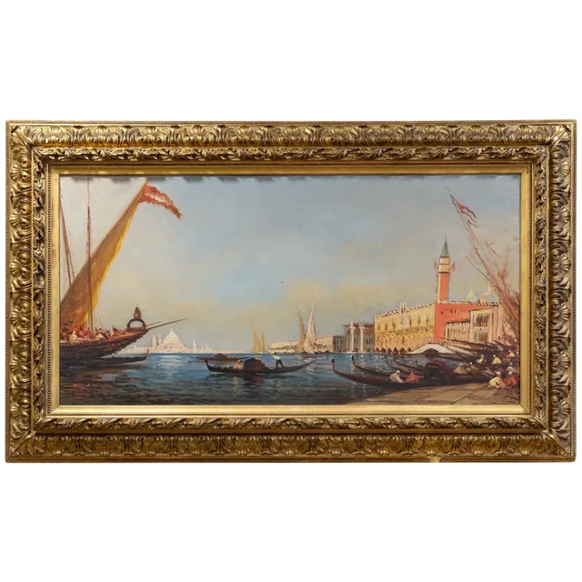 Une vue de Venise encadré fin du XIXe siècle