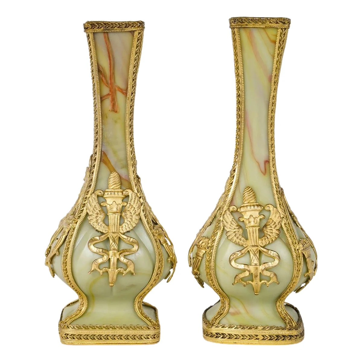 Une paire de petits vases en Pâte de verre fin XIXè siècle