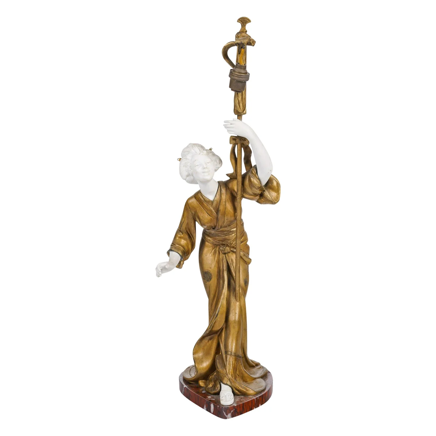 Une lampe sculpture Geisha 1900