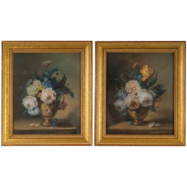 Une paire de Pastel bouquets de fleurs, Zoé LAIGNEAU
